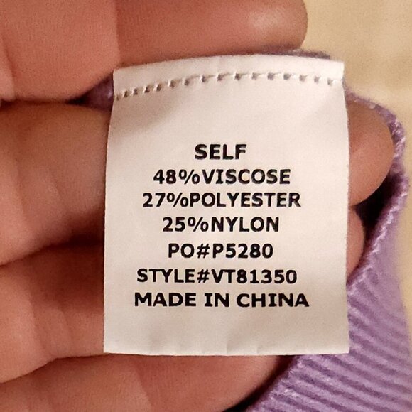 Vine & Love Light Purple V Neck Shoulder Detail Sweater Small - Picture 6 of 7